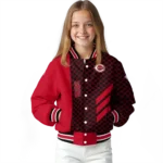 cincinnati reds triple side stripes red black varsity jacket best selling