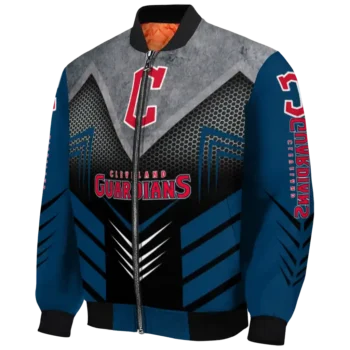 cleveland guardians arrow layer navy blue black bomber jacket best selling