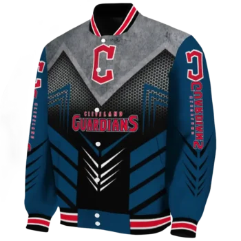 cleveland guardians arrow layer navy blue black varsity jacket best selling