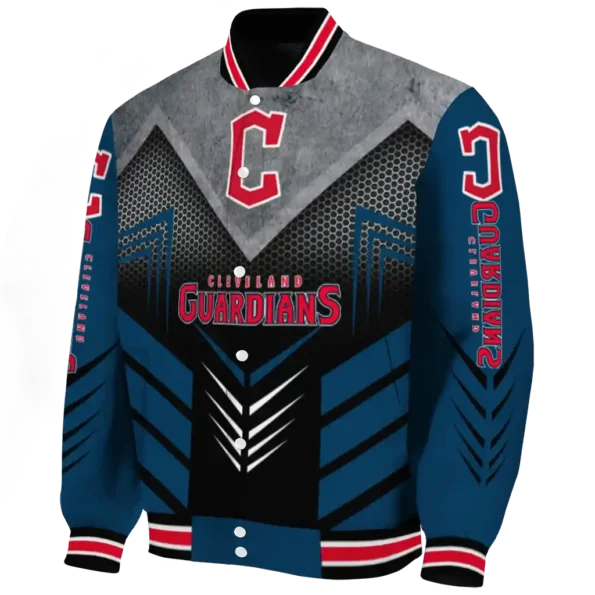 cleveland guardians arrow layer navy blue black varsity jacket best selling
