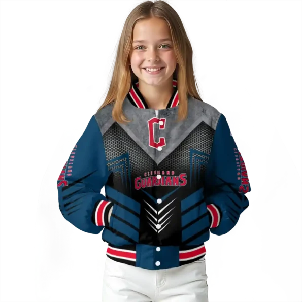 cleveland guardians arrow layer navy blue black varsity jacket top rated