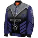 colorado rockies arrow layer blue black bomber jacket best selling