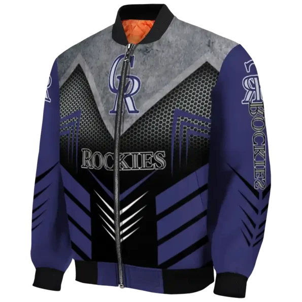 colorado rockies arrow layer blue black bomber jacket best selling
