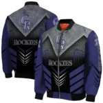 colorado rockies arrow layer blue black bomber jacket best selling