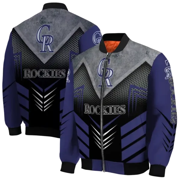 colorado rockies arrow layer blue black bomber jacket fashion forward