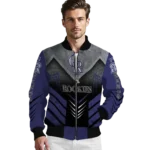 colorado rockies arrow layer blue black bomber jacket best selling