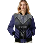colorado rockies arrow layer blue black bomber jacket best selling
