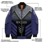 colorado rockies arrow layer blue black bomber jacket best selling