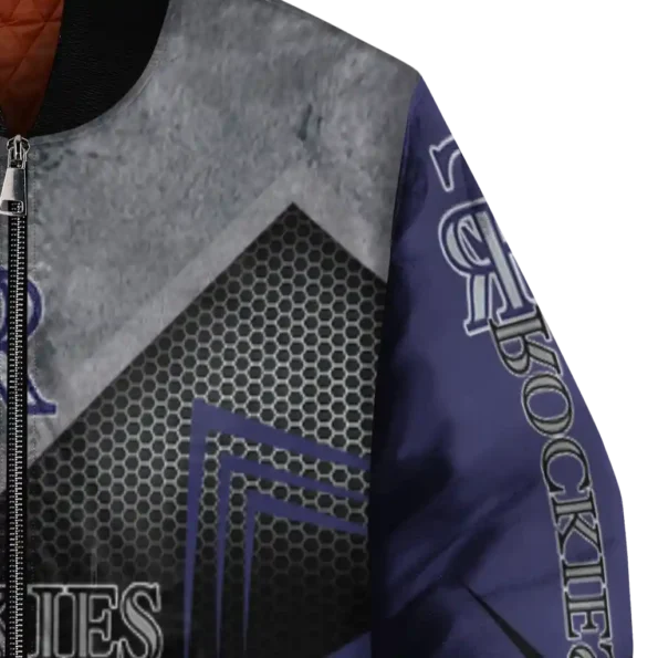 colorado rockies arrow layer blue black bomber jacket premium grade