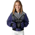 colorado rockies arrow layer blue black bomber jacket best selling