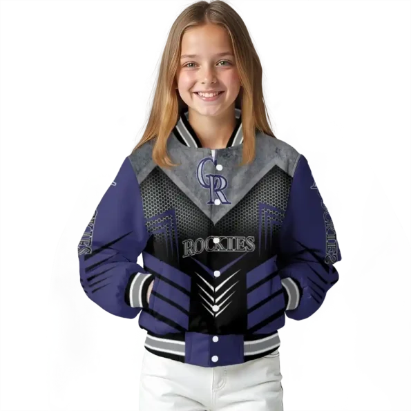 colorado rockies arrow layer blue black varsity jacket top rated