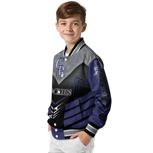 colorado rockies arrow layer blue black varsity jacket trendy