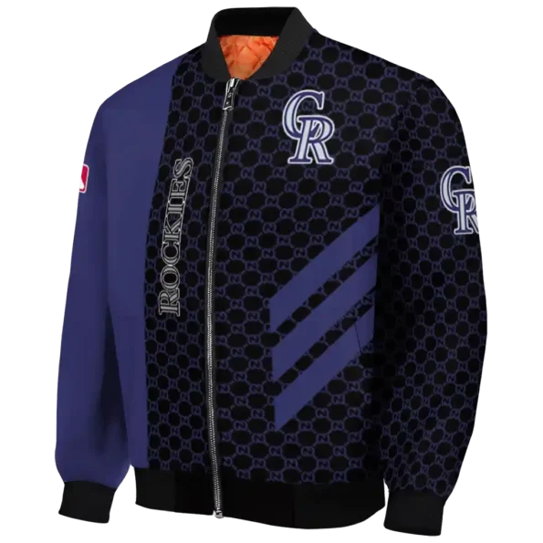 colorado rockies triple side stripes blue black bomber jacket best selling