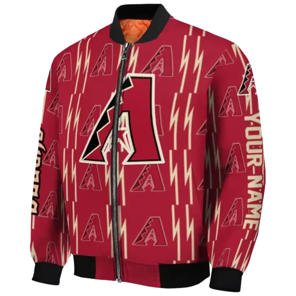 custom arizona diamondbacks bolt stripe red bomber jacket best selling.webp