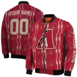 custom arizona diamondbacks bolt stripe red bomber jacket best selling.webp