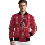 custom arizona diamondbacks bolt stripe red bomber jacket best selling.webp