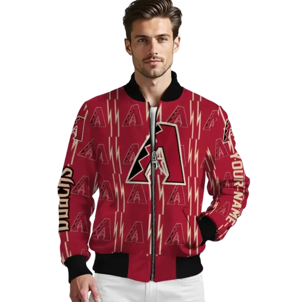 custom arizona diamondbacks bolt stripe red bomber jacket high quality.webp