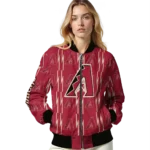 custom arizona diamondbacks bolt stripe red bomber jacket best selling.webp