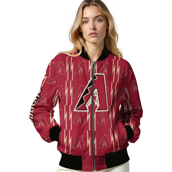 custom arizona diamondbacks bolt stripe red bomber jacket latest model.webp
