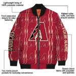 custom arizona diamondbacks bolt stripe red bomber jacket best selling.webp