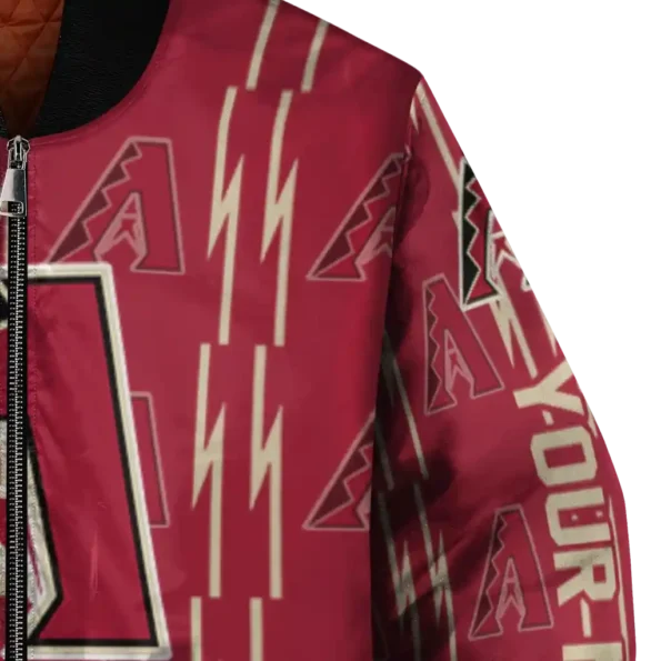 custom arizona diamondbacks bolt stripe red bomber jacket premium grade.webp