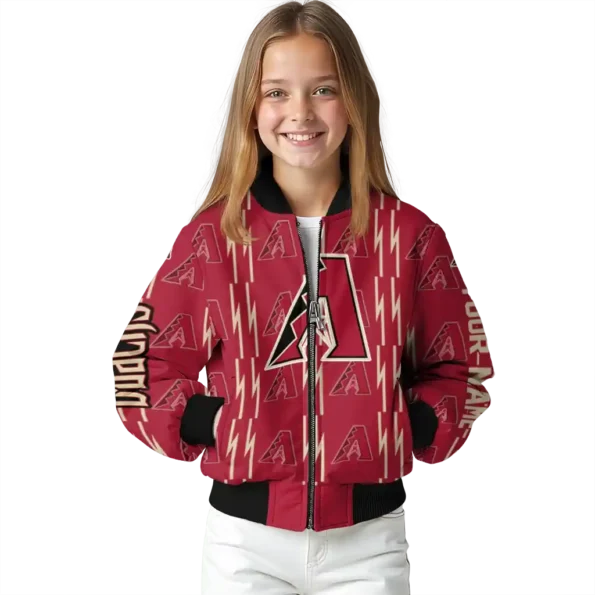 custom arizona diamondbacks bolt stripe red bomber jacket top rated.webp