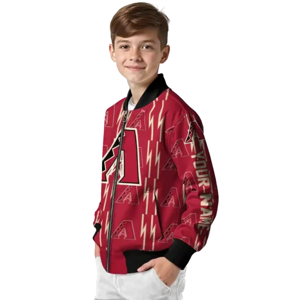 custom arizona diamondbacks bolt stripe red bomber jacket trendy.webp