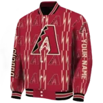 custom arizona diamondbacks bolt stripe red varsity jacket best selling