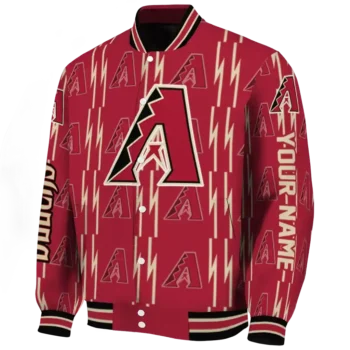 custom arizona diamondbacks bolt stripe red varsity jacket best selling