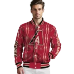 custom arizona diamondbacks bolt stripe red varsity jacket best selling