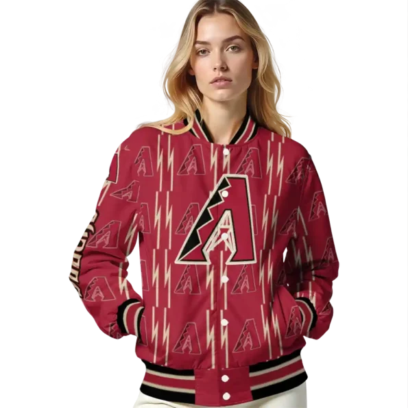 custom arizona diamondbacks bolt stripe red varsity jacket latest model