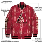 custom arizona diamondbacks bolt stripe red varsity jacket best selling
