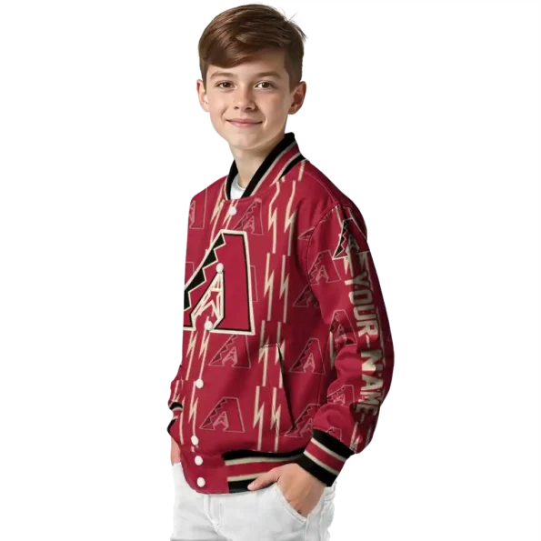 custom arizona diamondbacks bolt stripe red varsity jacket trendy