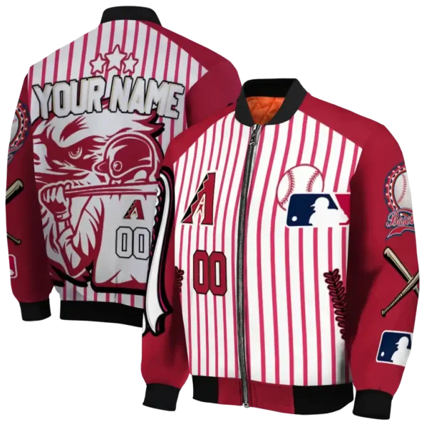 custom arizona diamondbacks eagle baseball red white bomber jacket fashion forward.webp
