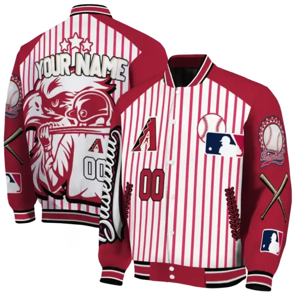 custom arizona diamondbacks eagle baseball red white varsity jacket fashion forward