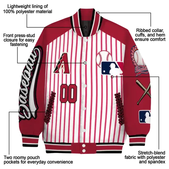 custom arizona diamondbacks eagle baseball red white varsity jacket new arrival