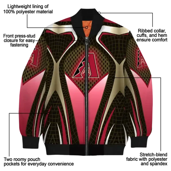 custom arizona diamondbacks mesh chest black crocs black bomber jacket new arrival.webp