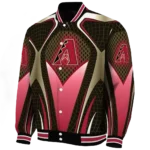 custom arizona diamondbacks mesh chest black crocs black varsity jacket best selling