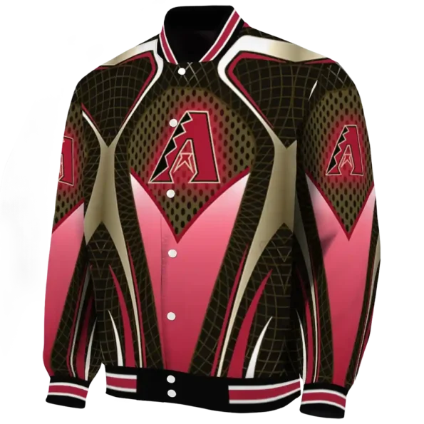 custom arizona diamondbacks mesh chest black crocs black varsity jacket best selling