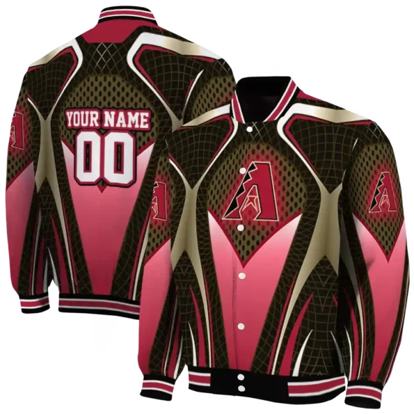 custom arizona diamondbacks mesh chest black crocs black varsity jacket fashion forward