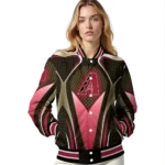 custom arizona diamondbacks mesh chest black crocs black varsity jacket best selling