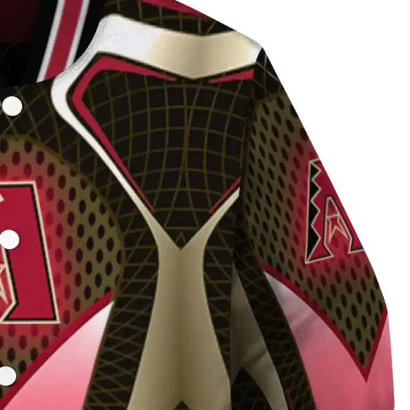 custom arizona diamondbacks mesh chest black crocs black varsity jacket premium grade
