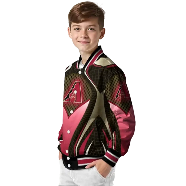 custom arizona diamondbacks mesh chest black crocs black varsity jacket trendy