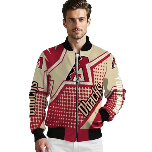 custom arizona diamondbacks star burst red bomber jacket high quality.webp