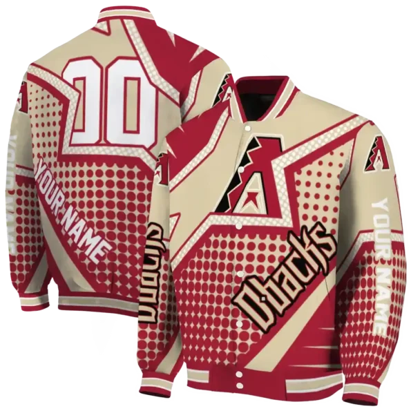custom arizona diamondbacks star burst red varsity jacket fashion forward