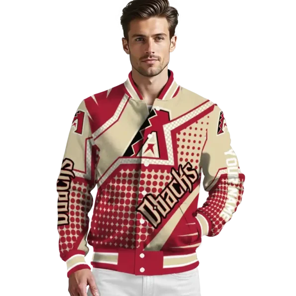 custom arizona diamondbacks star burst red varsity jacket high quality
