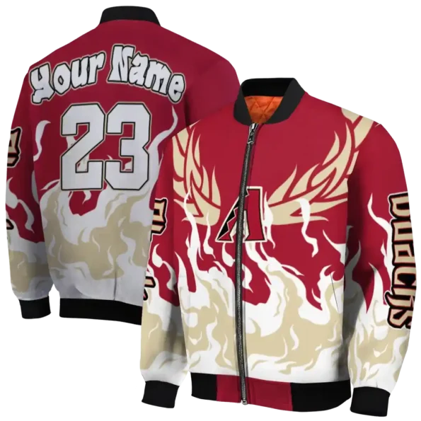 custom arizona diamondbacks winged blaze red white bomber jacket fashion forward.webp