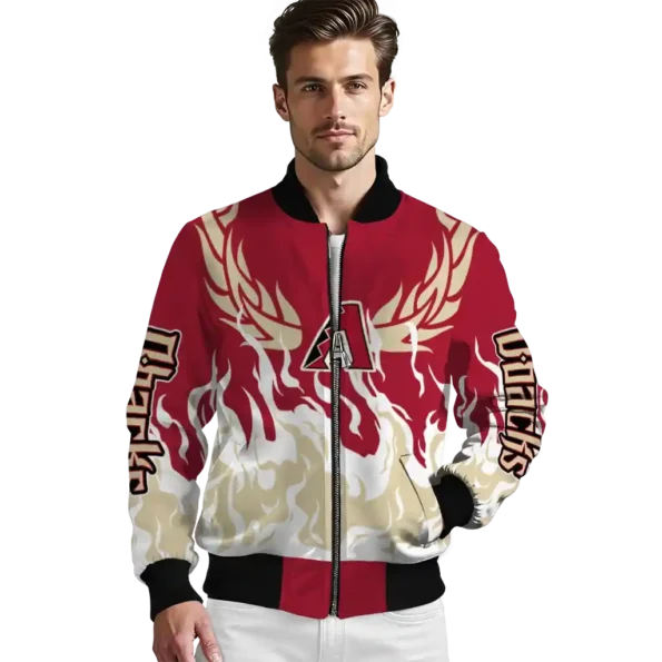 custom arizona diamondbacks winged blaze red white bomber jacket high quality.webp