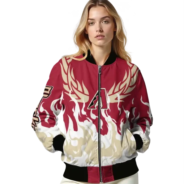 custom arizona diamondbacks winged blaze red white bomber jacket latest model.webp