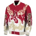 custom arizona diamondbacks winged blaze red white varsity jacket best selling